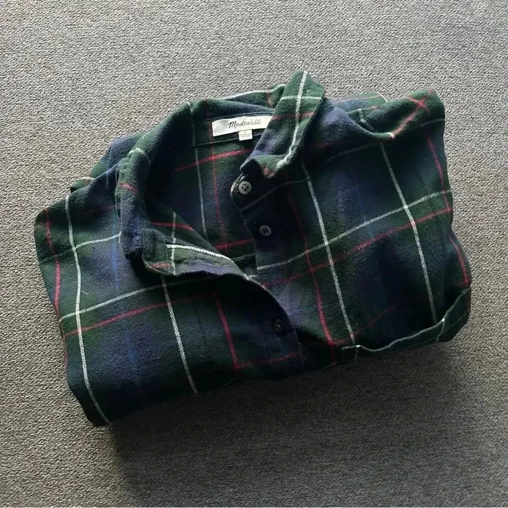 Madewell Plaid Flannel Long Sleeve Button Down Shirt Small